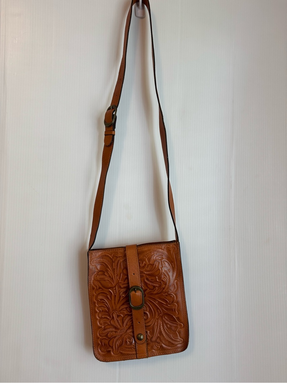 Patricia Nash Hand-Tooled Leather Crossbody Bag in Brown western